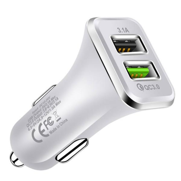 36W Dual USB Car Charger QC 3.0 Portable Phone Type C Fast Car Charger