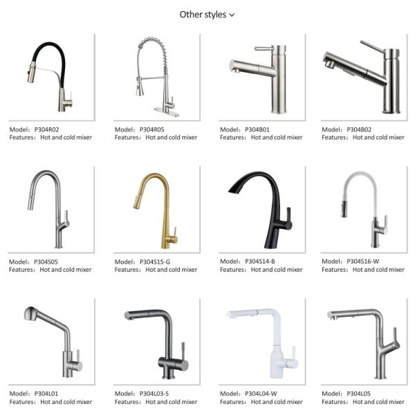 White Stainless Steel Kitchen Faucet Mixer Two Functions Retractable Kitchen Tap