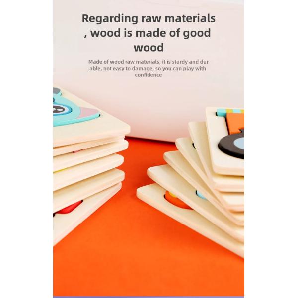 Cartoon Laser Cut 3d Wood Anime Puzzle Children Educational 3d Traffic Shape Matching Animal Puzzle Toy