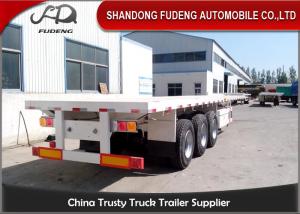 China 28 Tons Jost Landing Gear Truck Flatbed Trailers  Three FUWA Brand Axle on sale