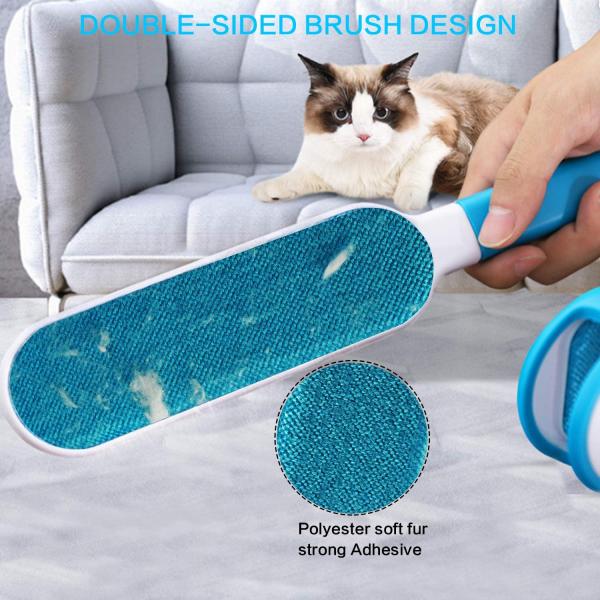 Abs Dog Grooming Brush Blue Gray Self Cleaning