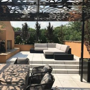 Garden Roof Design Art Outdoor Steel Frame Pergola Metal Pavilion Gazebo