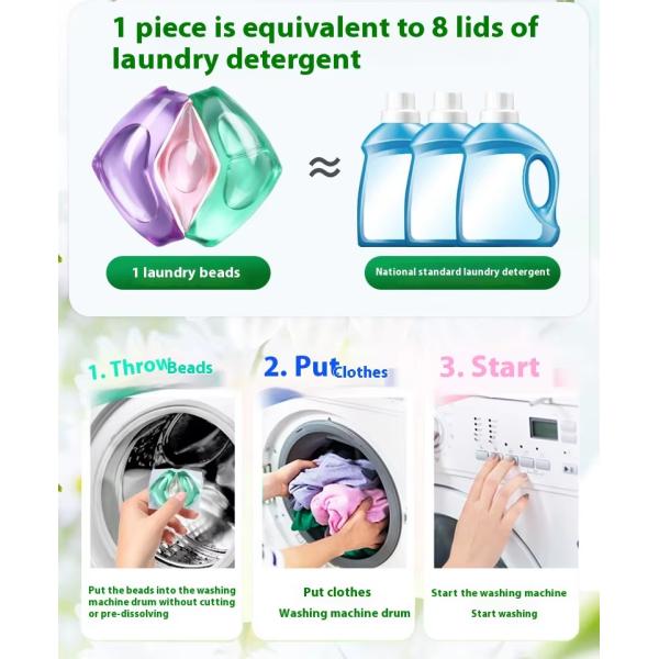 Large 25g Laundry Fragrance Beads Three-Chamber OEM/ODM Detergent Pods For Apparel Gel Shape