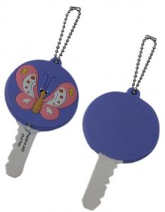 Cheap Embossed PMS Color PVC Key Chain Pearl Necklace One / Both Sides Logo 8C wholesale