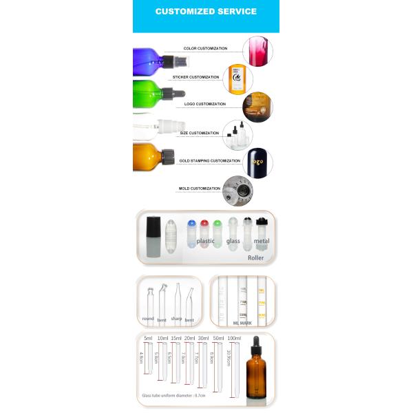 Custom Amber Eye Glass Dropper Bottles For Serum Cosmetic