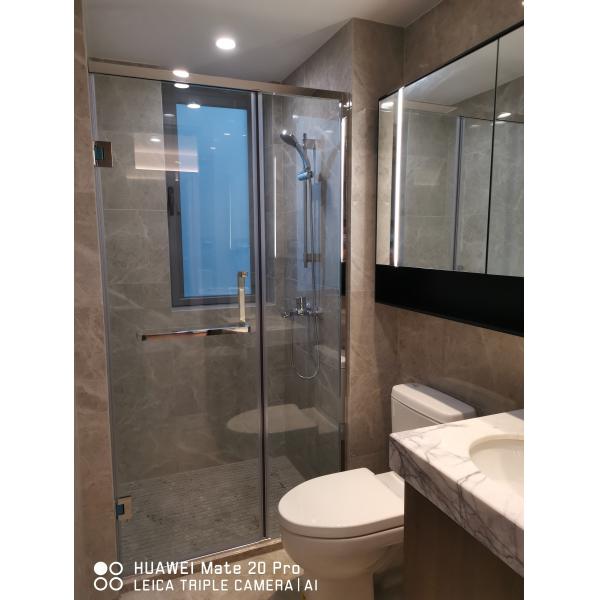 SGCC Tempered Glass Shower Enclosure Stainless Steel Hinged Swinging Shower Doors
