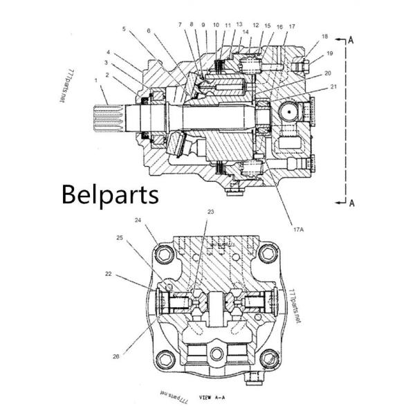 E330C 191-5611 Hydraulic Fan Motor Excavator Spare Parts Yellow Fan Pump