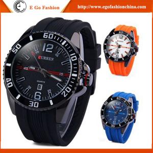 Cheap CURREN 8178 Top Brand Watch Sports Watch Blue Orange Black Watches Man Boy Silicone Watch wholesale