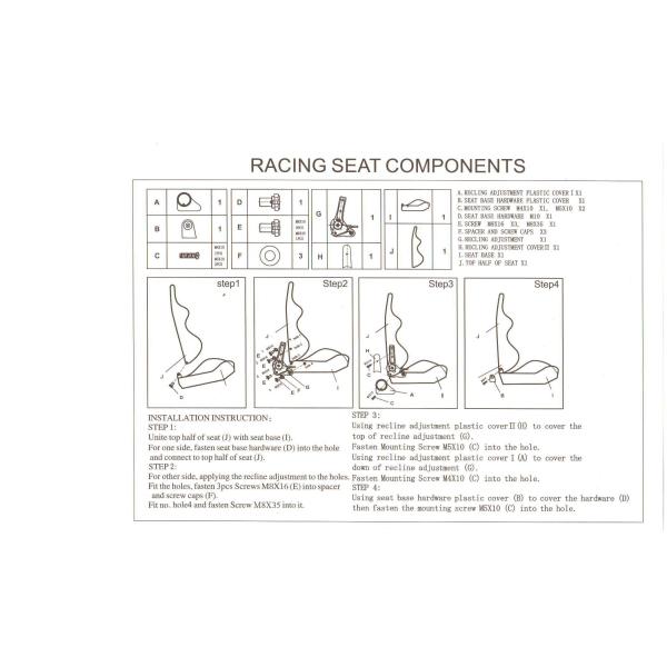 Replacement Metal Frame Sport Racing Seats For Automobile In Black , Red , Blue