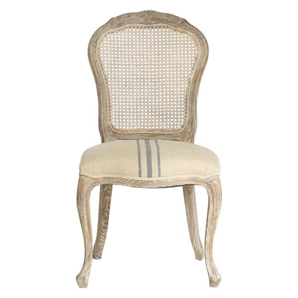Craved oak wood chair with rattan back for luxury event and weddings decorations use