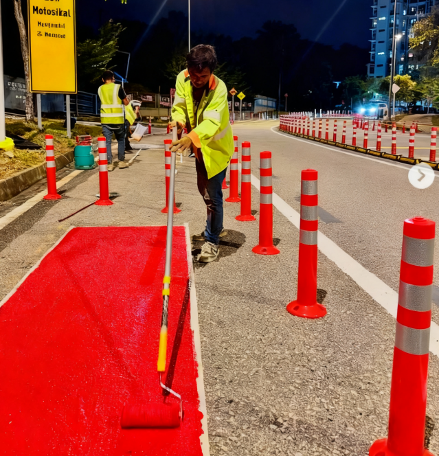 Warning Spring Post PU 750mm Orange Flexible Traffic Bollard Reflective