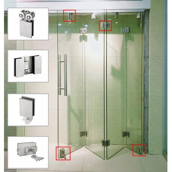 Interior Frameless Folding Glass Door , Balcony Sun Room Sliding Bifold Door