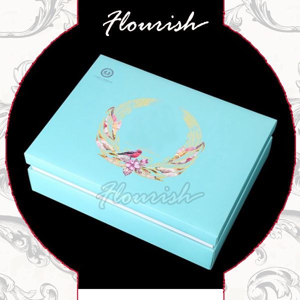 Flower Printed Rigid Paper Jewelry Boxes Cardboard Cosmetic Jewelry Packaging Case