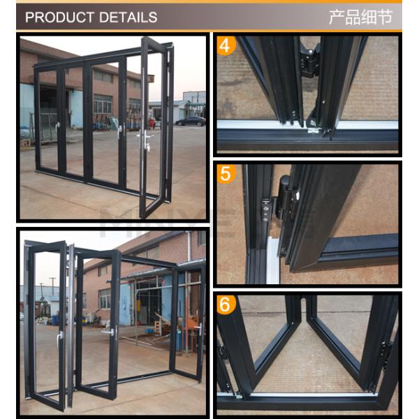 Double Glazing Lowes Bi Fold Door Accordion Aluminum Glass Patio Exterior Folding Door