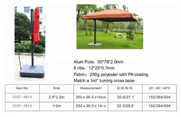 Polyester Olifen Acrylic Beach Aluminium Umbrellas Outdoor