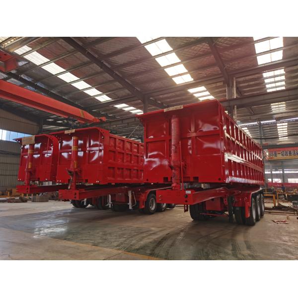 50 tons 3 axle self discharge tipping truck trailers with and HAVY hydraulic cylinder