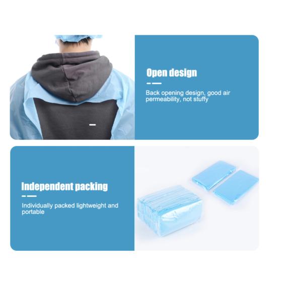 High Quality B2B CPE Gowns with Tie Closure in 125*190cm and 140*205cm Sizes, Free Sample Available