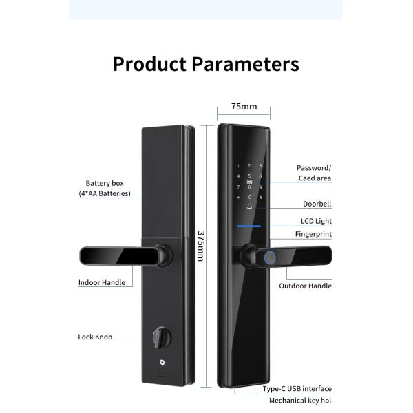 Tuya Wifi TTlock Smart Fingerprint Lock Bloqueio Fingerprint Entry Door Lock