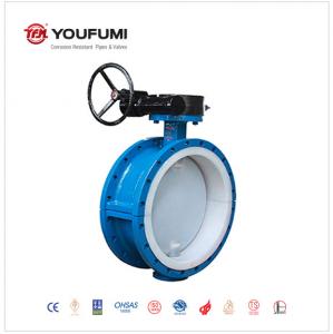 Cheap Flanged PTFE Lined Butterfly Valve DN500 PN16 Anticorrosion For Caustic Soda wholesale