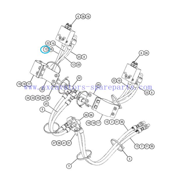 Harness 3959035 3959066 3959059 Excavator Spare Parts For MH3049 MH3059 Material Handler Parts