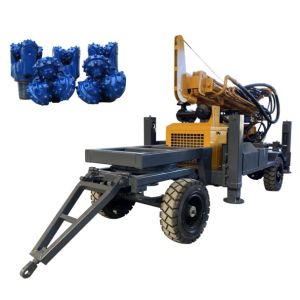 Cheap 260m Diesel Borehole Drilling Rig Trailer Mounted With Full Hydraulic System wholesale