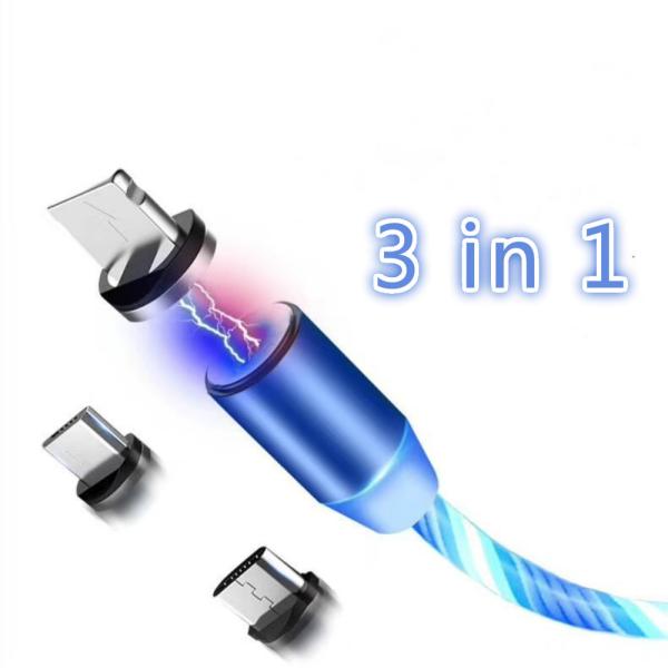 3A FPU Magnetic 360 Degree Rotatable Fast Charging Cable Luminous