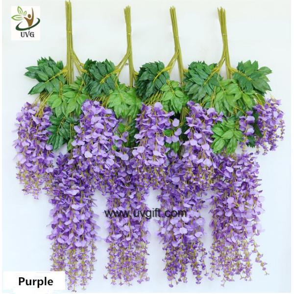 UVG 110cm faux floral arrangements long shoot wisteria silk flowers for wedding decoration WIS016