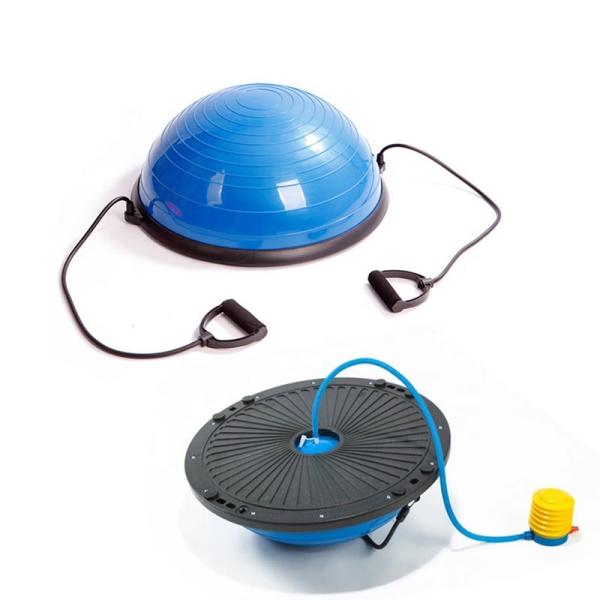 Gym fitness cheap price PVC Exercise Stability Half Pilates Yoga Ball with pump