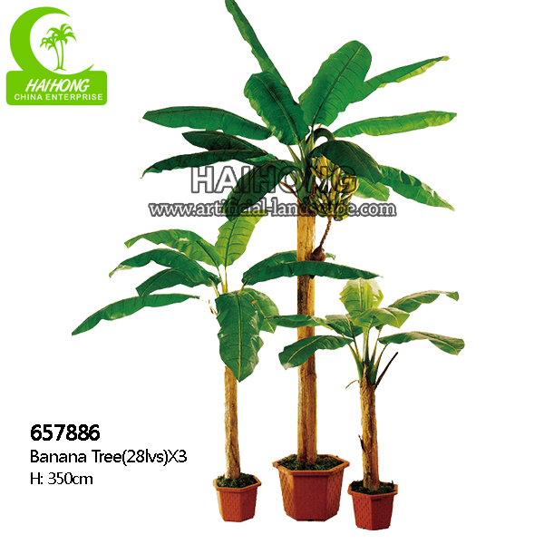 Factory handmade real touch high quality artificial banana tree for outdoor decoration