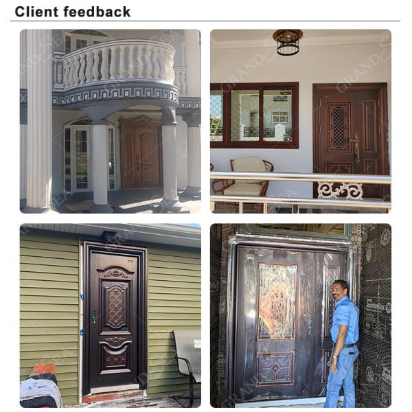 Grandsea Entrance Luxury Double Front Armored Steel Exterior Turkish Others Porta Security Door for Home