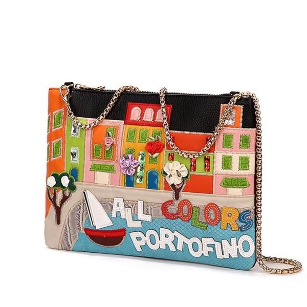 New women's European and American fashion personality casual hand diagonal package original manual rectangular cross-sec