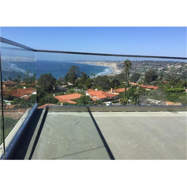 Outdoor Tempered Glass Balcony Railing Systems , Glass Balustrade Systems For Decking