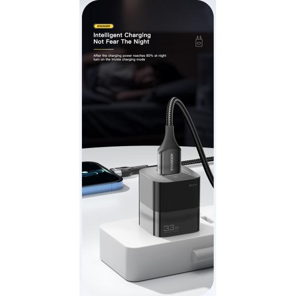Essager UK Plug Pd Wall Quick Charging Charger 33W USB Type C Ports
