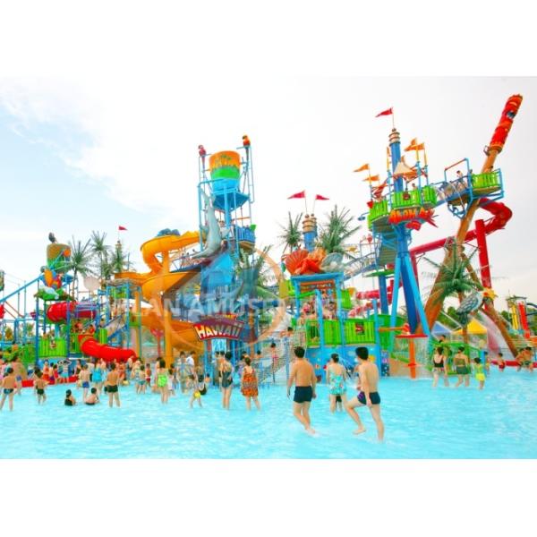 Big Size Aquatic Park Playground Entertained Water Play Structures 52x38m Dimension