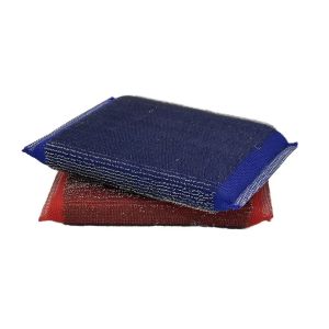 Dual-Sided Kitchen Sponge Brush with Steel Wire Scrubber