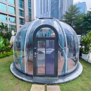 China Sunshade Outdoor Bubble Tents Green PC Clear Dome House on sale