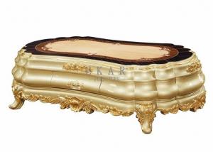 Cheap French Luxury Center table Gold Storage Carved Wooden Coffee Table wholesale