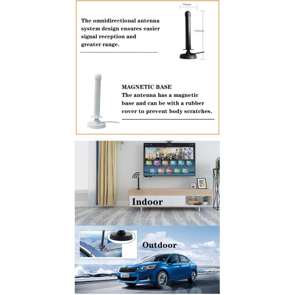 Mile Range Strong Magnetic Base DVB-T VHF UHF HD Digital TV Antenna Indoor