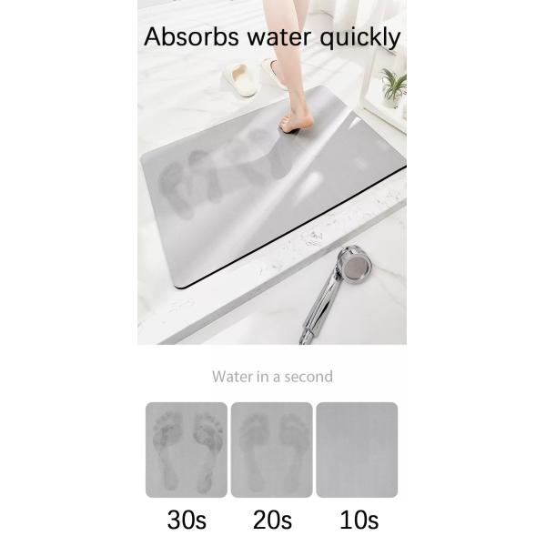 Foldable Water Absorbent Easy Clean Mat for Floor Modern Style Diatomaceous Earth Bath Mat