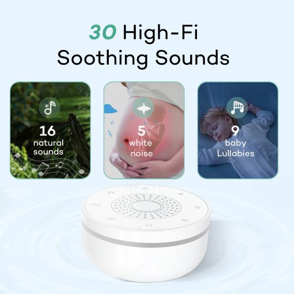 30 Sound White Noise Machine with Timer USB Rechargeable