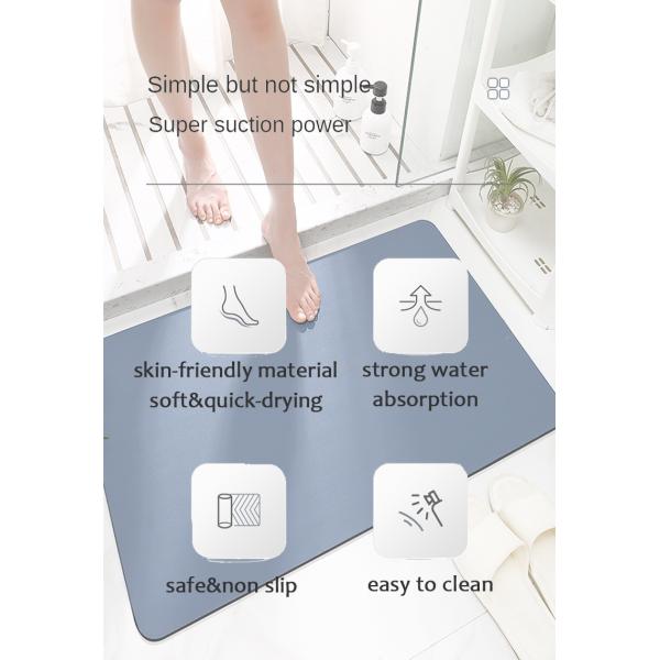 Foldable Water Absorbent Easy Clean Mat for Floor Modern Style Diatomaceous Earth Bath Mat