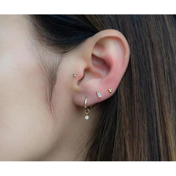 925 Sterling Silver Wholesale Jewelry Minimalist Small 925 Sterling Silver Zircon Stud Earrings Gold Plated Earrings For Women