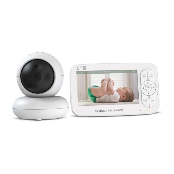 5 Inch Smart Baby Monitor with Pan-Tilt Night Vision and Two-Way Audio