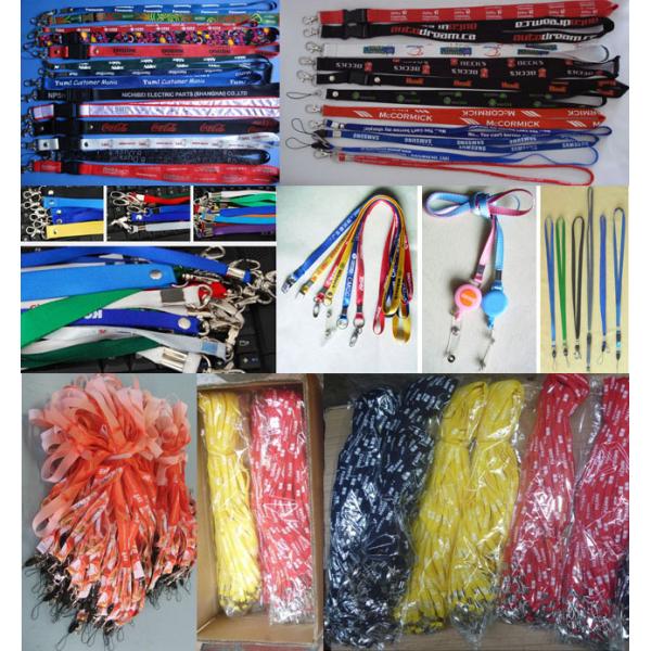 China manufacture custom colour unprinted 2cm width polyester neck lanyard w/claw clip hook and circular rivet