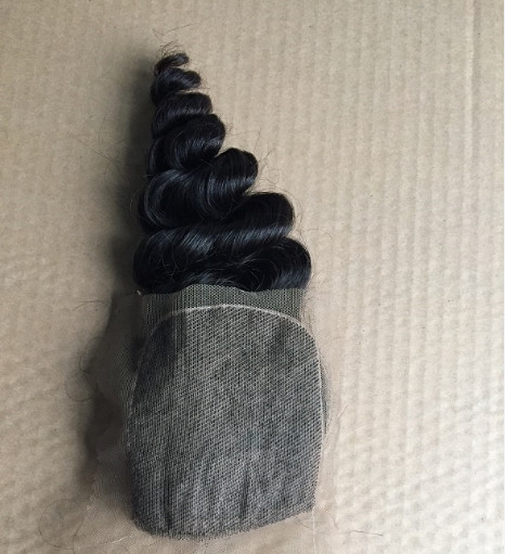 130 Density Indian Remy Hair Loose Wave Lace Closure Free Style