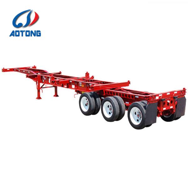 20 Feet 40 Feet Skeleton Semi Trailer for Terminal Trailer Container 30t Rim 9.00-22.5