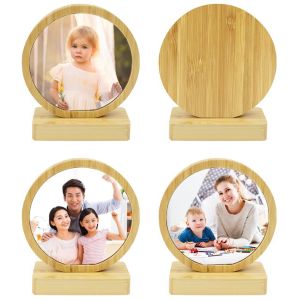 Modern Bamboo Wood Sublimation Photo Frame Tabletop Display Family Keepsake