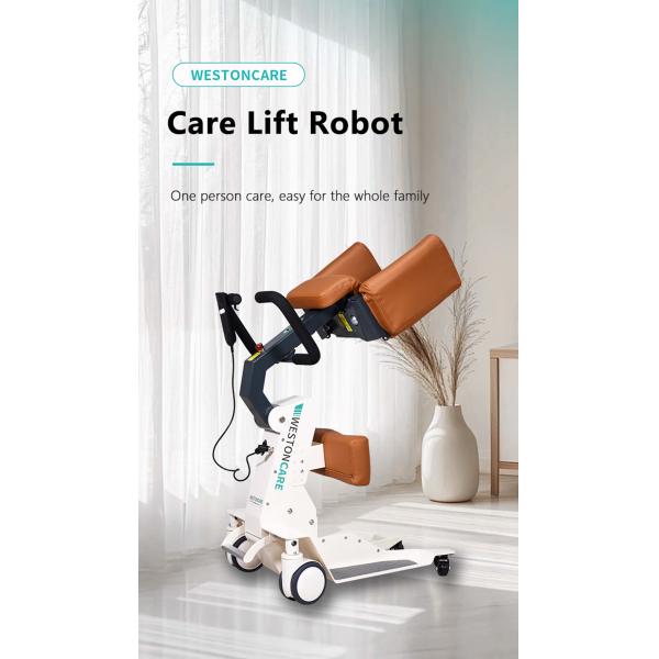 Electric Standing Lift Wheelchair for Rehabilitation Brown Leather