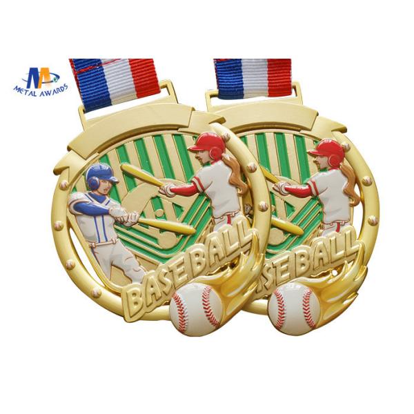 Sport Baseball Medals Feature The Player In Colors Painting
