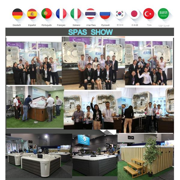 6 Person Air Jet Whirlpool Massage Outdoor Hot Tub With Hydrotherapy Pump